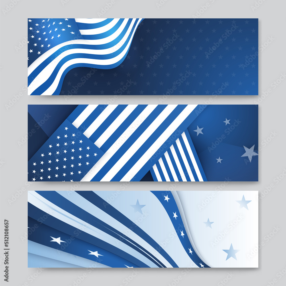Happy 4th of July Independence day with USA blue banner background. Universal America banner. Memorial day in the united states - remember and honor banner background vector illustration Happy 4th of July Independence day with USA blue banner background. Universal America banner. Memorial day in the united states - remember and honor banner background vector illustration