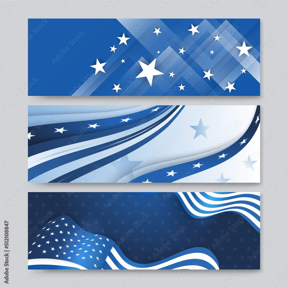 Happy 4th of July Independence day with USA blue banner background. Universal America banner. Memorial day in the united states - remember and honor banner background vector illustration Happy 4th of July Independence day with USA blue banner background. Universal America banner. Memorial day in the united states - remember and honor banner background vector illustration