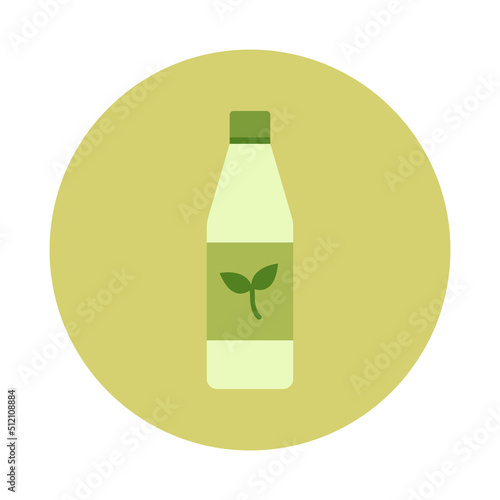Green tea flavored drink in plastic bottles.