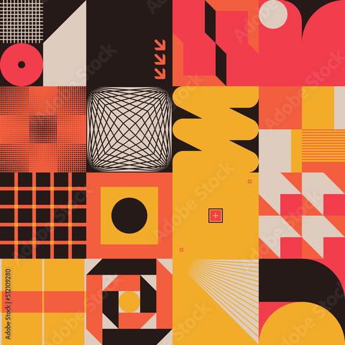 Retro Future Inspired Artwork Made With Abstract Vector Graphics And Geometric Shapes