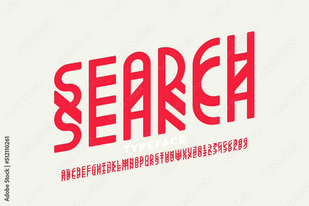 Experimental style font design, alphabet letters and numbers vector illustration Experimental style font design, alphabet letters and numbers vector illustration