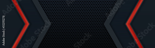 Abstract futuristic black and red gaming background with modern esport shapes. Vector design template technology concept can use element game banner, sport poster, cyber wallpaper, web, advertising