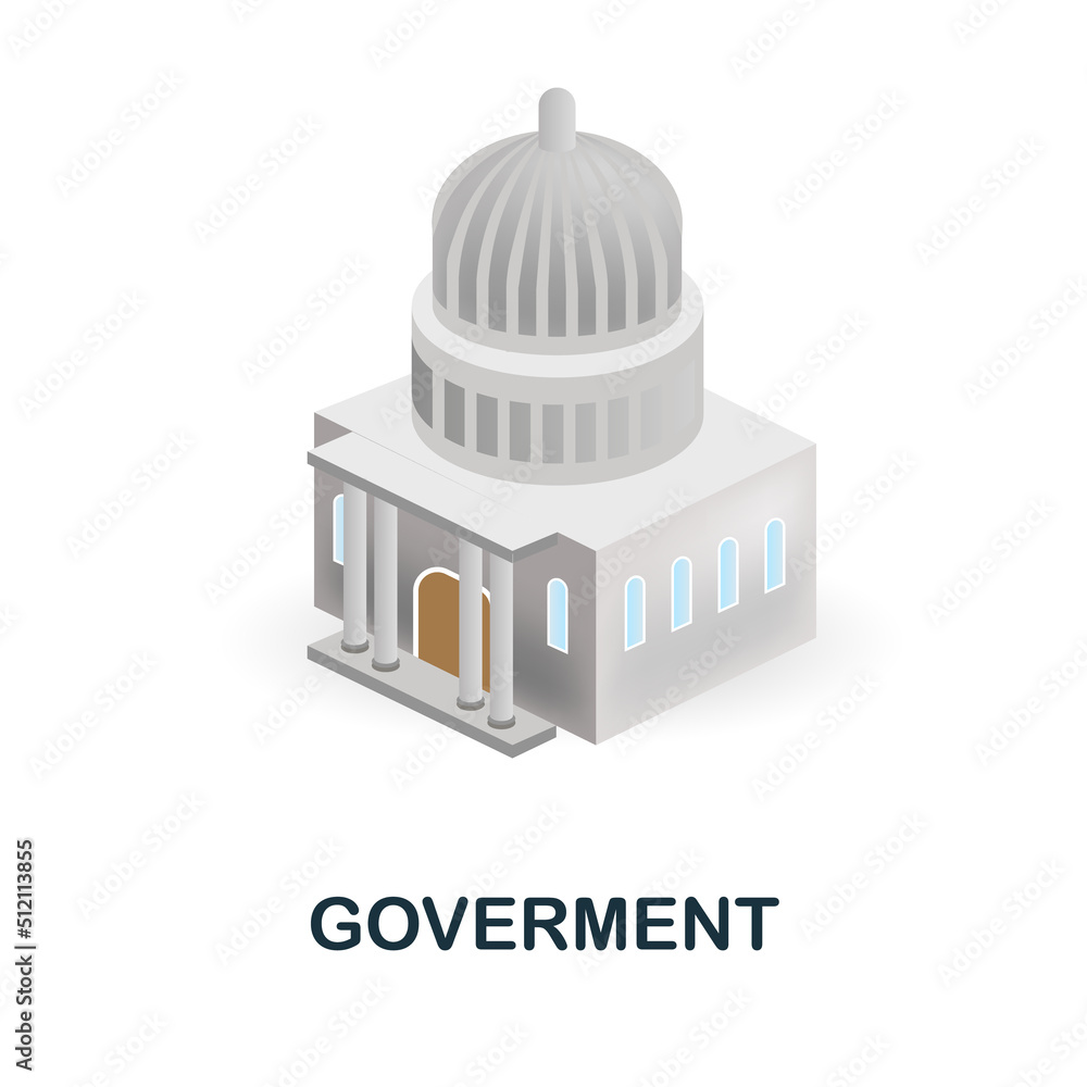 Goverment 3d icon Simple element from buildings collection. Creative Goverment icon for web design, templates, infographics and more