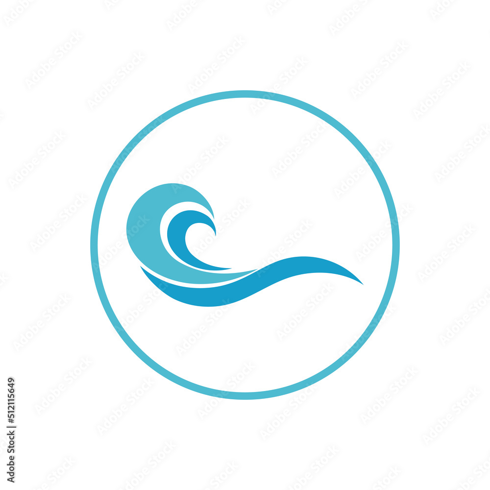 water wave,wave beach vector illustration design logo template