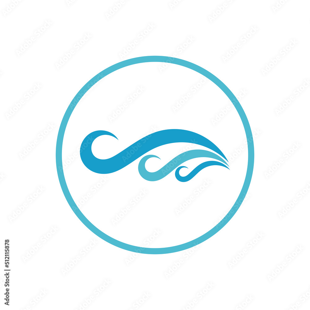 Fototapeta premium water wave,wave beach vector illustration design logo template