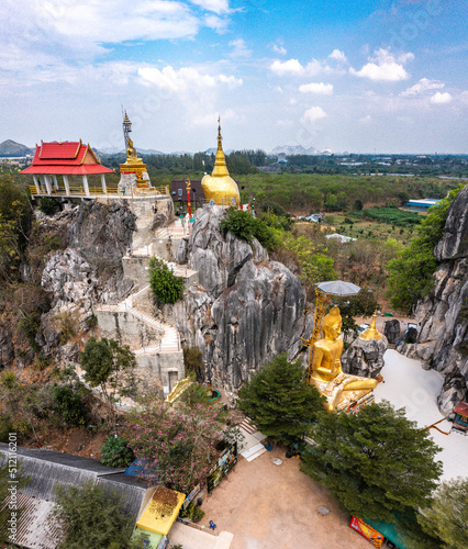 Champathong Cave Meditation Center or Thum Jum Pa Thong Priest Camp Site, Religious ritual venue in Huai Phai Sub-district at Ratchaburi Province in Thailand. photo