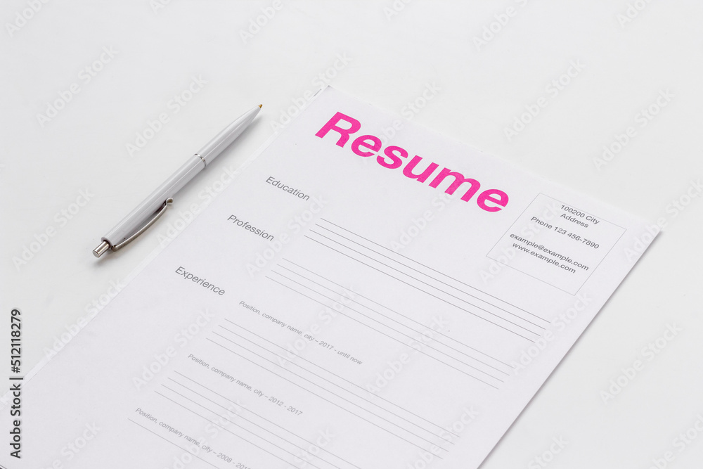 Find new job. Resume application form ready to be reviewed Find new job. Resume application form ready to be reviewed