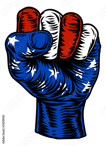 American Flag USA Fist Illustration photo