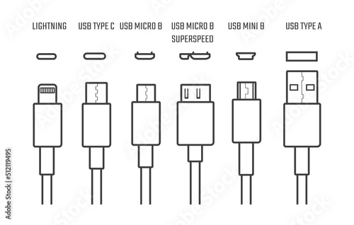 Usb cables icons photo