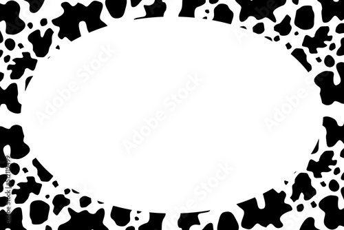 Quadro su tela black and white cowhide pattern with text area