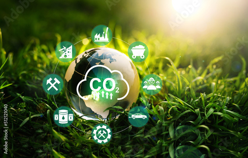 Rising CO2 emissions in Europe due to energy crisis and start-up of coal mines. Environmental pollution due to the energy crisis. 
CO2 emissions increase in Europe concept.