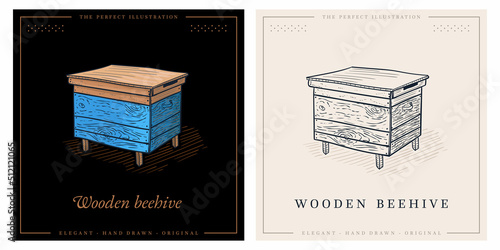 Beekeeping wooden beehive for honey gathering