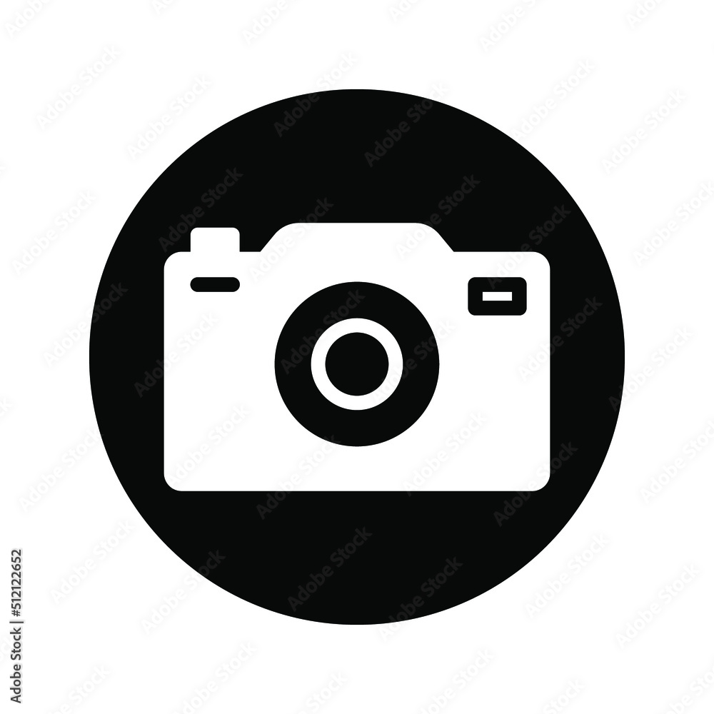 Photo camera vector icon color editable