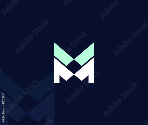 M Letter collar design Illustration design
