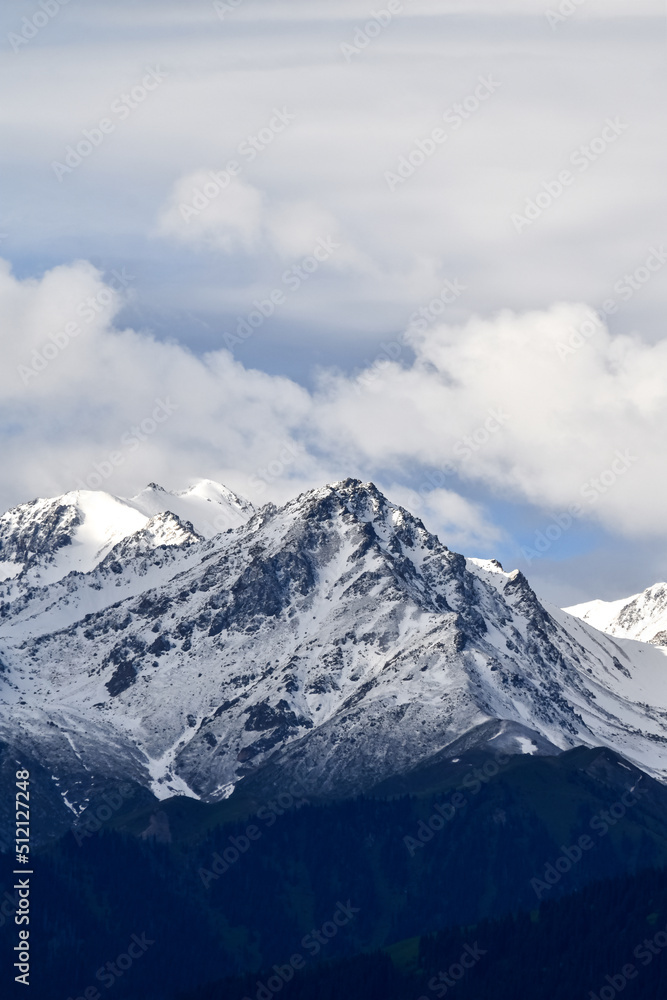 Snow-capped, snow covered mountains in Kazakhstan, Almaty Snow-capped, snow covered mountains in Kazakhstan, Almaty