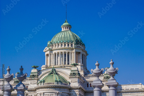 Bangkok,Thailand on March 3,2018 : Beautiful Anantasamakhom Throne Hall,Dusit Palace.It was built from Italian white marbles in Italian Renaissance style. photo