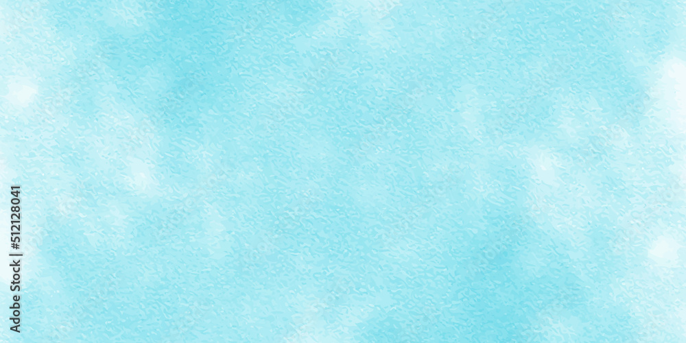 Abstract sky blue watercolor background, Bright shinny painted cloudy sky background, The Latest blue paper texture background with clouds. 