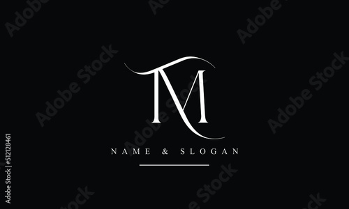 Obraz na płótnie TM, MT, T, M abstract letters logo monogram