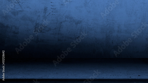 Grunge of old blue Concrete wall for Background 