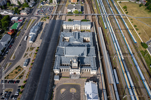 Railway station in Brest from a height