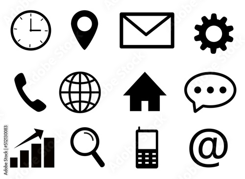 Web icons set. Set of vector symbols.Contact icons. Vector illustration.