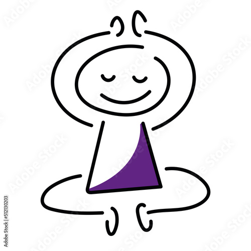Yoga, Meditation, Entspannungsübungen - Strichmännchen