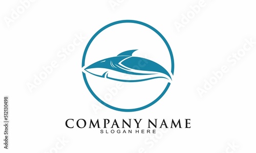Blue shark symbol vector logo