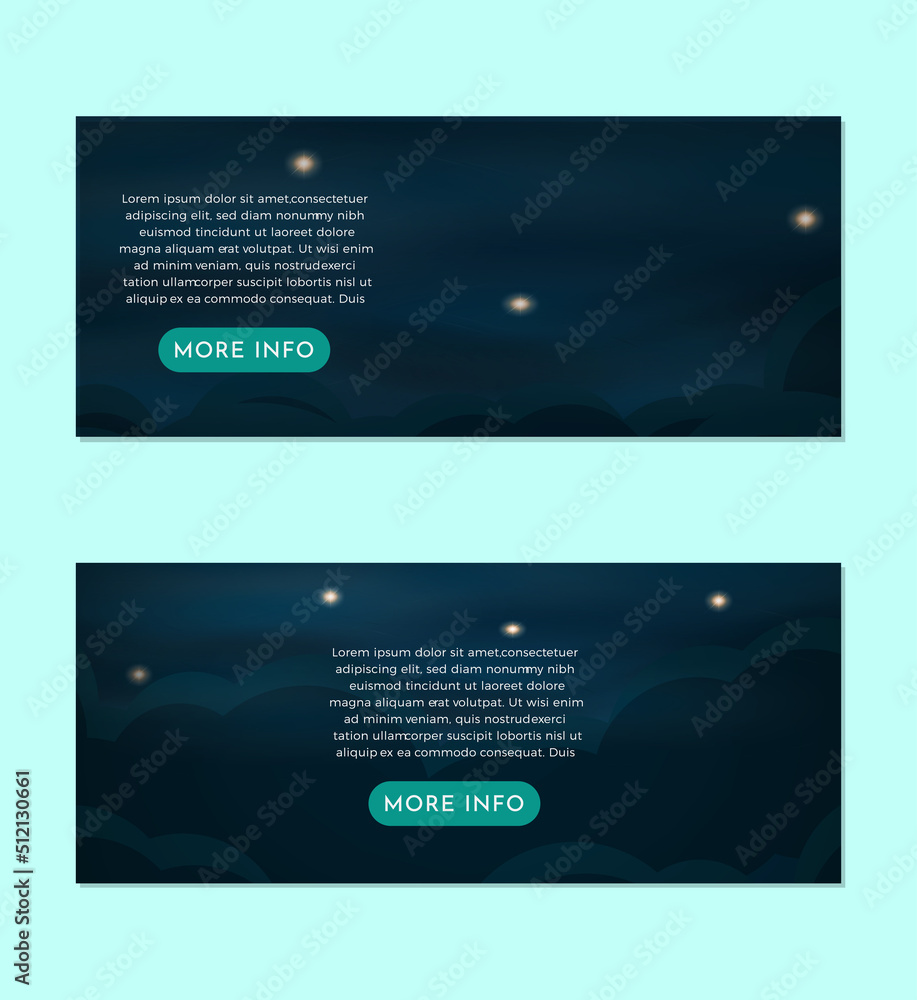 Realistic Night Sky Starry Night Scenery Banner Set Design Template