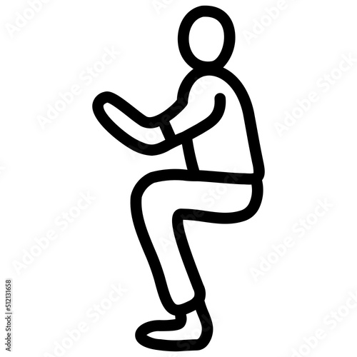 handdrawn squats icon