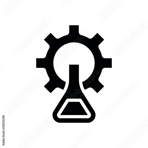 Chemical Industry glyph icon. Vector solid isolated black illustration.