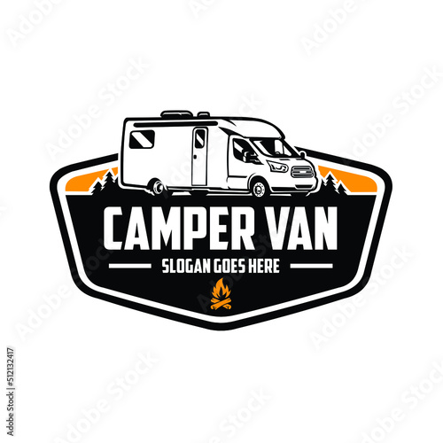 Fototapet Premium Campervan Emblem Logo