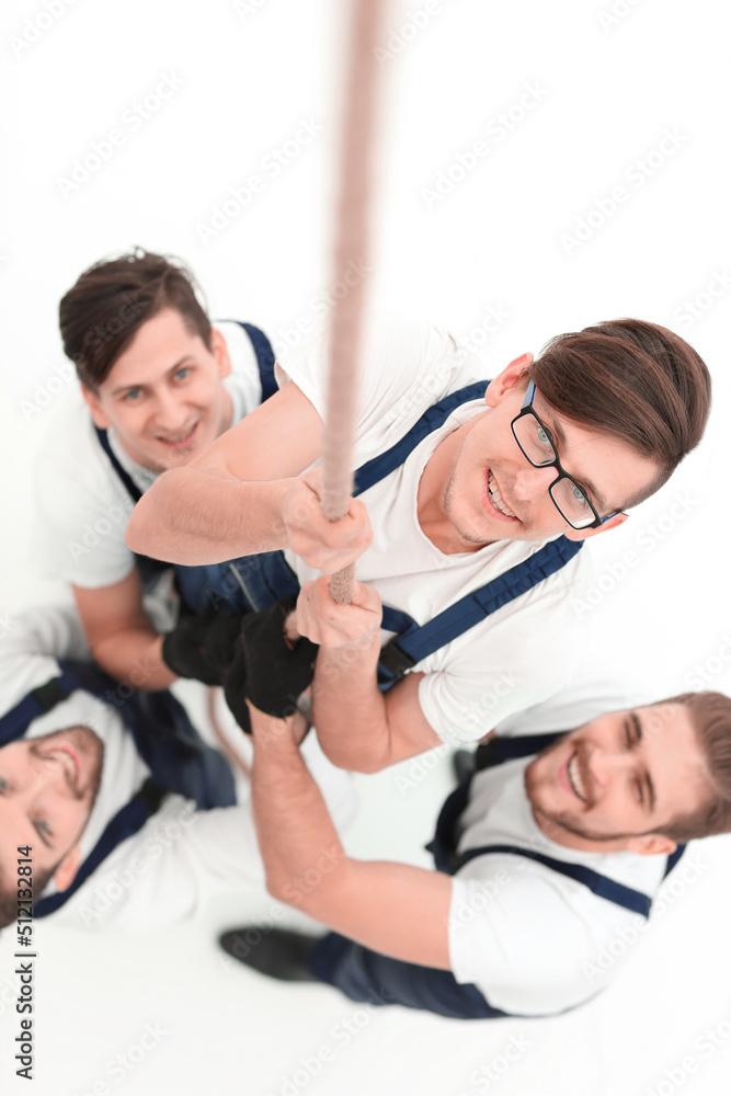 Fototapeta premium background image is a group of workers rising up