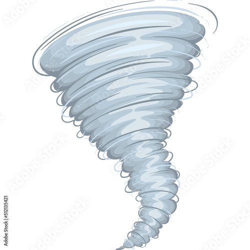 Tornano, Hurricane icon. Cartoon destructive tornado, whirlwind or climate threat vector illustration.