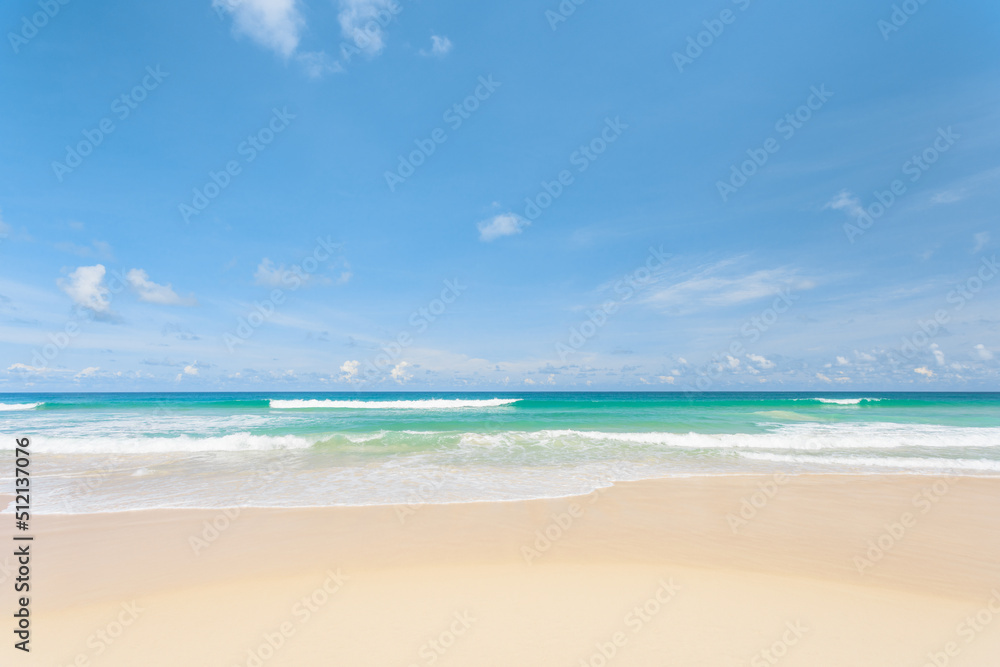 Landscape summer beach background, with the sunny sky at the sea in Phuket, Thailand. Beautiful scene of blue sky and clouds on a sunny day. Empty holiday sea where the horizon can see clearly. Landscape summer beach background, with the sunny sky at the sea in Phuket, Thailand. Beautiful scene of blue sky and clouds on a sunny day. Empty holiday sea where the horizon can see clearly.
