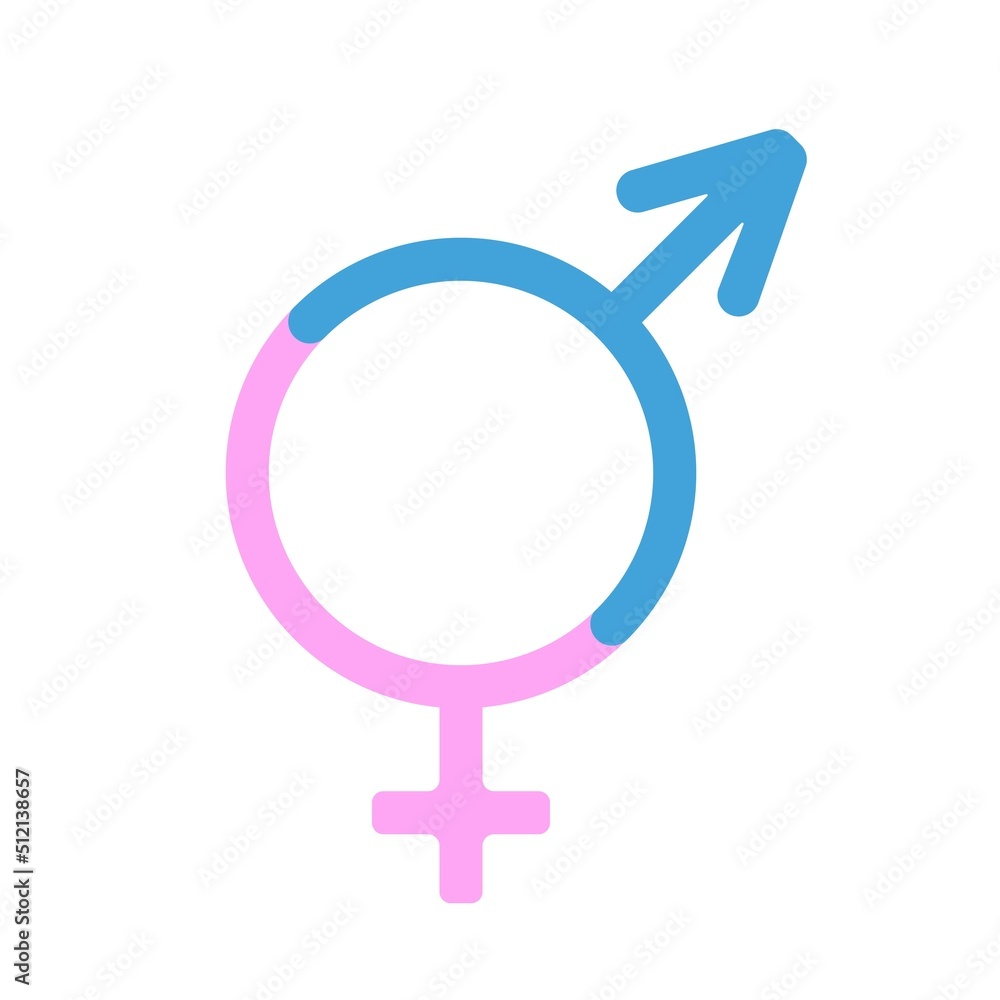 genders icon in pink and blue on white background genders icon in pink and blue on white background