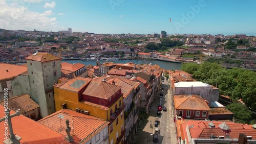 Aerial view of Porto city street, Portugal