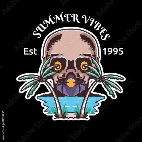 Summer vibes skull design