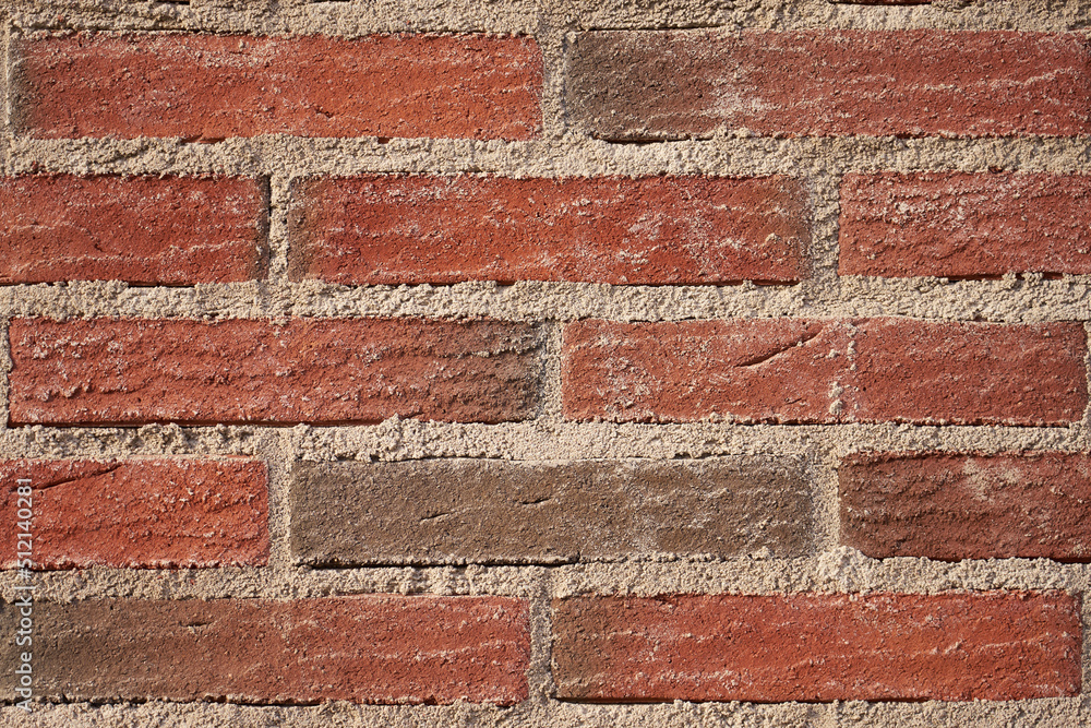 Obraz premium A vintage wall of red bricks as a backdrop.