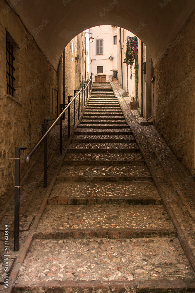 beautiful medieval streets of Spoleto