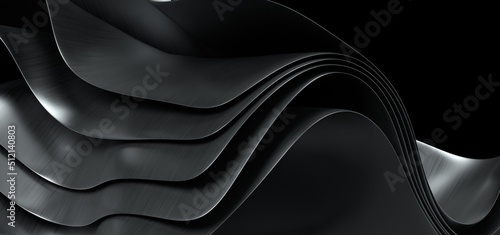 Abstract background with beautiful fancy patterns of black paint. Black cloth or liquid form.