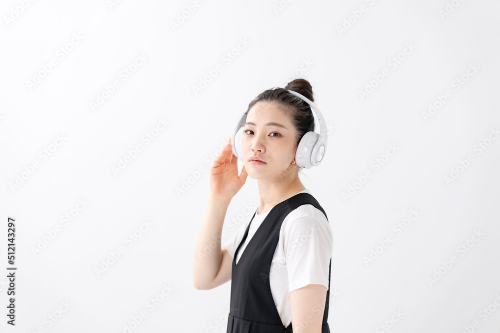 ヘッドホン・女性 ヘッドホン・女性