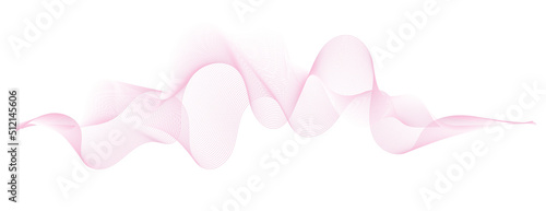 abstract vector pink wave melody lines on white background 