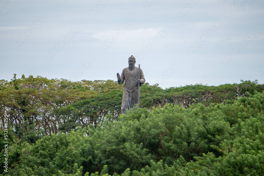 Obraz premium a person standing on a hill