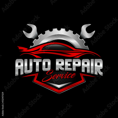 Auto repair service logo, badge, emblem, template. Perfect logo for the automotive and repair industry.