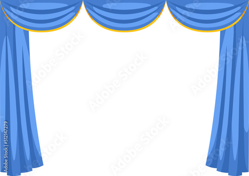 Background with curtains stage. Illustration for theatrical performance.
