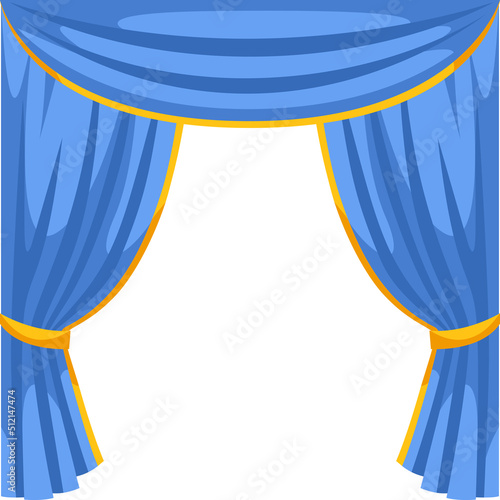 Background with curtains stage. Illustration for theatrical performance.