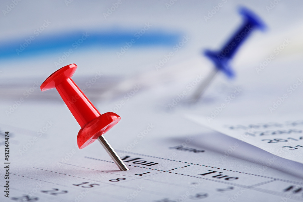 Important date and calendar appointment. pin on calendar. Important date and calendar appointment. pin on calendar.
