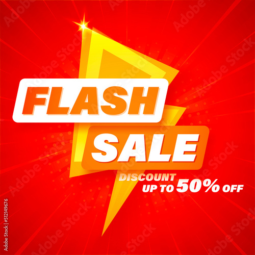 Flash sale banner template design for web or social media.