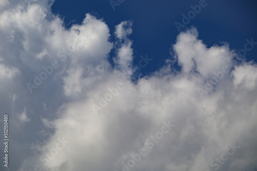 White fluffy cloud on a background of blue sky