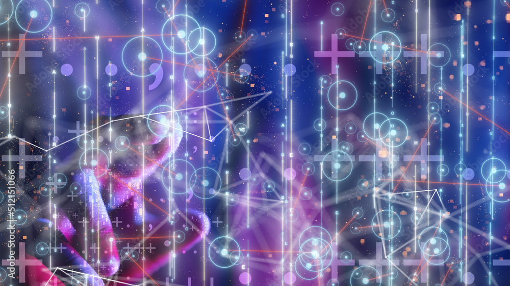 Neural network 3D illustration. Big data and cybersecurity Neural network 3D illustration. Big data and cybersecurity